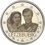 Luxemburgo 2€ 40º Aniversário Casamento Theresa e Henry 2021 (versão holograma)