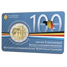 Bélgica 2€ em coincard FR (Francês) União Económica Belgo Luxemburguesa 2021
