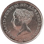 D. Maria II 100 Réis (Tostão) 1853, prata