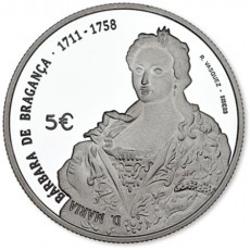 Portugal 5€ Maria Bárbara de Bragança 2017 Prata Proof  
