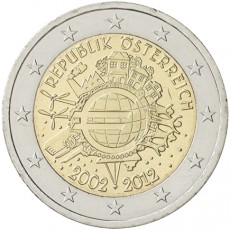 Áustria 2€ 10 Anos do Euro 2012 